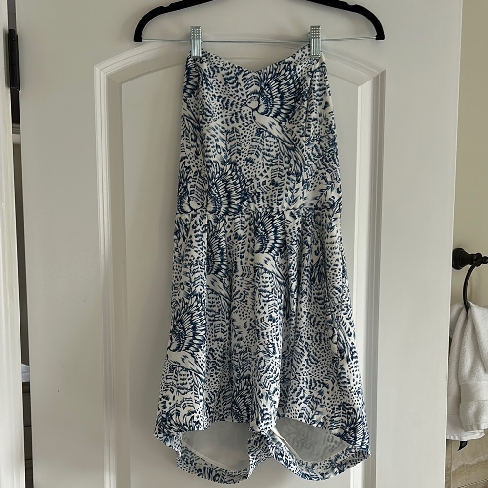 Blue and White Patterned Women's Skirt